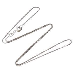 Vintage Italy Sterling Silver 925 0.9mm Box Chain Necklace 18.5"